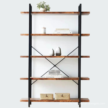 Display Rack Storage Bookcase Metal Library Bookshelf